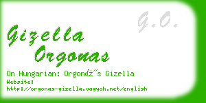 gizella orgonas business card